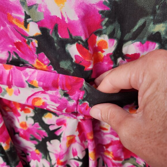 ZARA Pink Floral Print Midi Belted Dress - M - Picture 9 of 15